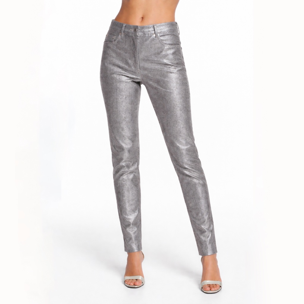 Moschino Couture! Milano Metallic Slim Pants.